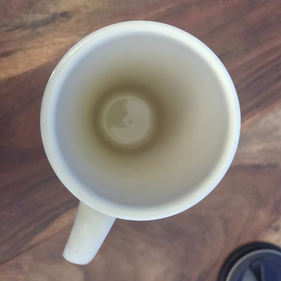 Longaberger Woven Traditions Travel Mug Ivory (Cream) w/Black Lid ~6.5" RETIRED - Picture 6 of 13